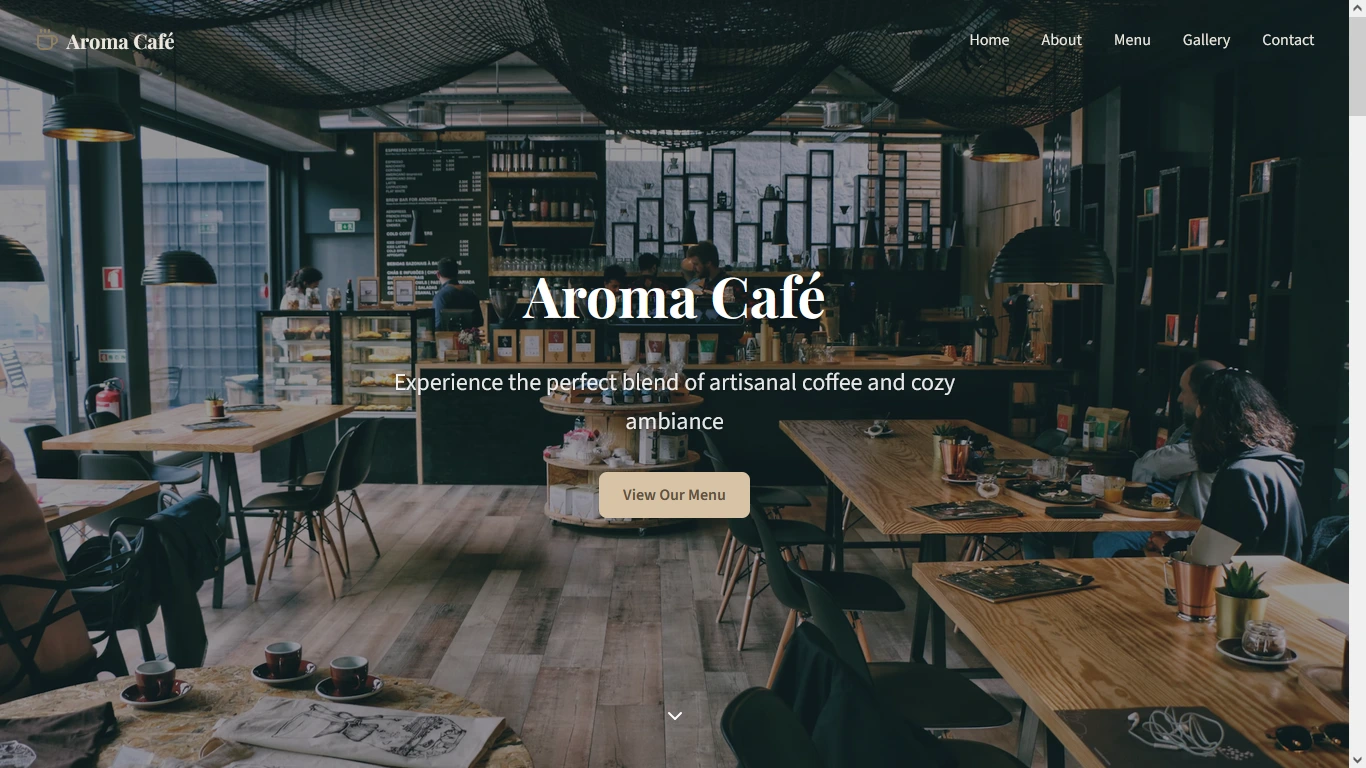 Aesthetic Cafe Website